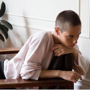 Micaela Greg Ripple Sweater in Pearl